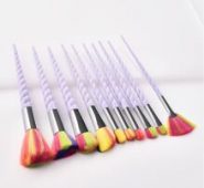 10pcs Spiral Handle Makeup Brush Set