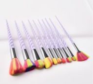10pcs Spiral Handle Makeup Brush Set