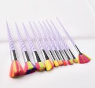 10pcs Spiral Handle Makeup Brush Set