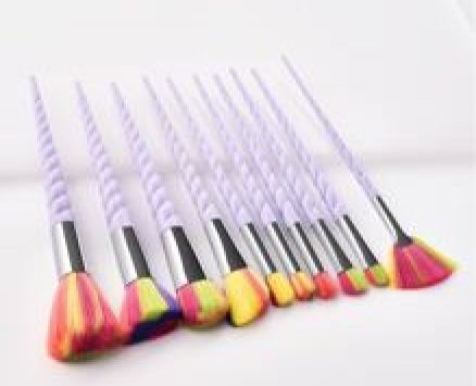 10pcs Spiral Handle Makeup Brush Set
