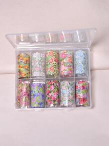 10rolls Flower Pattern Nail Art Sticker