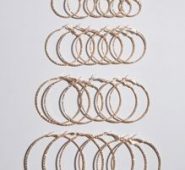 12pairs Glitter Hoop Earrings