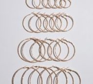 12pairs Glitter Hoop Earrings