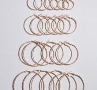 12pairs Glitter Hoop Earrings