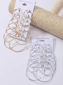 12pairs Simple Hoop Earrings