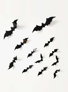 12pcs 3D Halloween Bat Shaped Wall Sticker