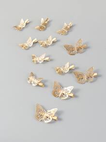 12pcs Butterfly Decor Hair Clip