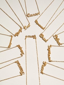 12pcs Constellation Letter Charm Necklace