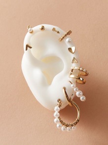 12pcs Faux Pearl Decor Earrings