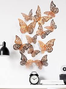 12pcs Hollow Butterfly Wall Sticker