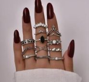 12pcs Rhinestone Decor Ring