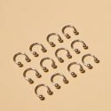 12pcs Round Ball Decor Nose Ring