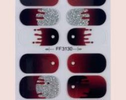 14pcs Halloween Nail Art Sticker & 1pc Nail File