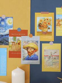 15pcs Oil Painting Pattern Postcard