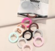 16pcs Simple Telephone Line Hair Tie