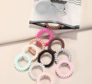 16pcs Simple Telephone Line Hair Tie