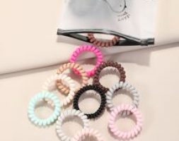 16pcs Simple Telephone Line Hair Tie