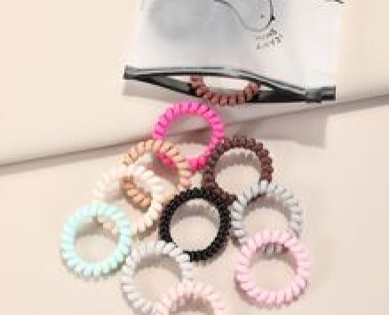 16pcs Simple Telephone Line Hair Tie