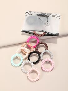 16pcs Simple Telephone Line Hair Tie