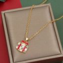 18K Gold Plated Christmas Zircon Gift Charm Necklace