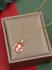 18K Gold Plated Christmas Zircon Gift Charm Necklace