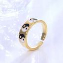 18K Gold Plated Yin & Yang Decor Cuff Ring