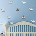 18pcs Crown Shaped Mirror Surface Wall Sticker