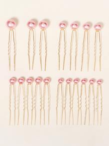 18pcs Faux Pearl Decor Hair Pin