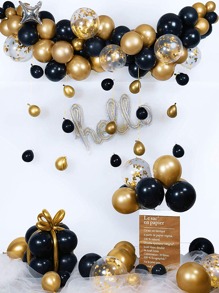 18pcs Metallic & Latex & Confetti Balloon Set