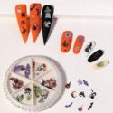 1box Halloween Pumpkin & Cat Shaped Nail Art Decoration