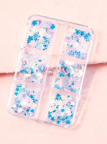 1box Star & Moon Shaped Sequin Nail Art Decoration