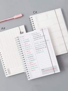 1pack Daily Schedule Spiral Notebook