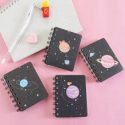 1pack Planet Print Cover Spiral Random Notebook