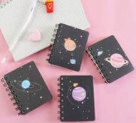 1pack Planet Print Cover Spiral Random Notebook