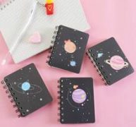1pack Planet Print Cover Spiral Random Notebook