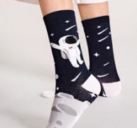 1pair Astronaut Pattern Socks