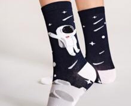 1pair Astronaut Pattern Socks