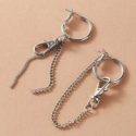 1pair Chain Decor Earrings