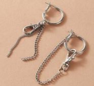 1pair Chain Decor Earrings