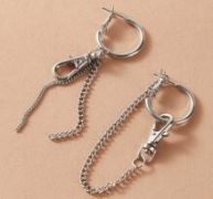 1pair Chain Decor Earrings