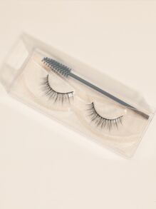 1pair Extra Long Lashes & 1pc Eyelash Brush