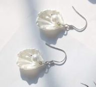 1pair Faux Pearl Decor Shell Design Drop Earrings