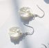 1pair Faux Pearl Decor Shell Design Drop Earrings