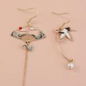 1pair Faux Pearl Mismatched Earrings