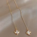 1pair Fish Detail Thread Ear Pin