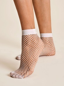 1pair Fishnet Ankle Socks