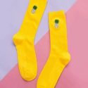 1pair Fruit Embroidery Crew Socks