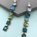 1pair Gemstone Decor Drop Earrings