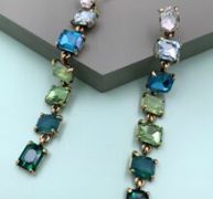 1pair Gemstone Decor Drop Earrings