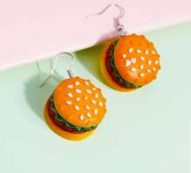 1pair Hamburger Drop Earrings